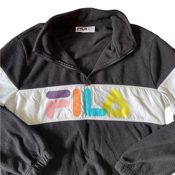 Fila Black Fleece Colorblock 1/4 Zip Pullover Sweatshirt - Picture 4 of 10